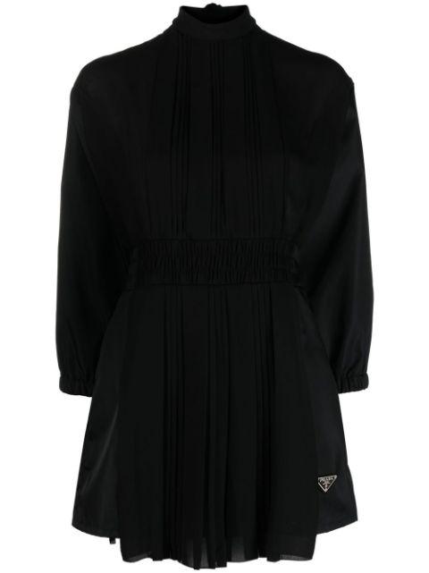 pleated high-neck playsuit by PRADA