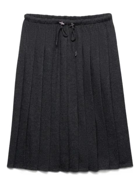 pleated jersey midi skirt by PRADA
