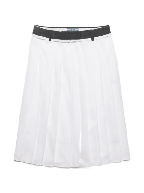 pleated poplin and rush stitch skirt by PRADA