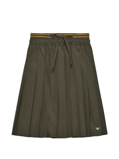 pleated poplin midi-skirt by PRADA