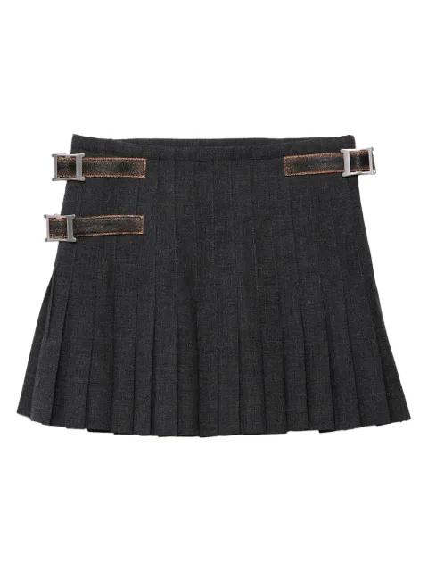 pleated wool mini skirt by PRADA