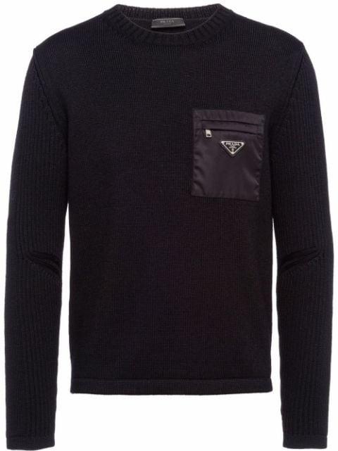 pocket-detail wool jumper by PRADA