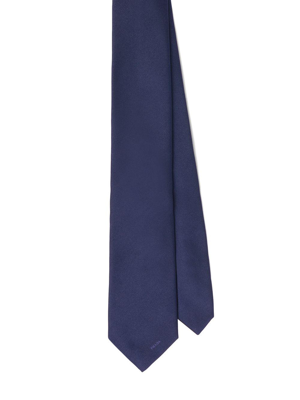 pointed satin tie by PRADA