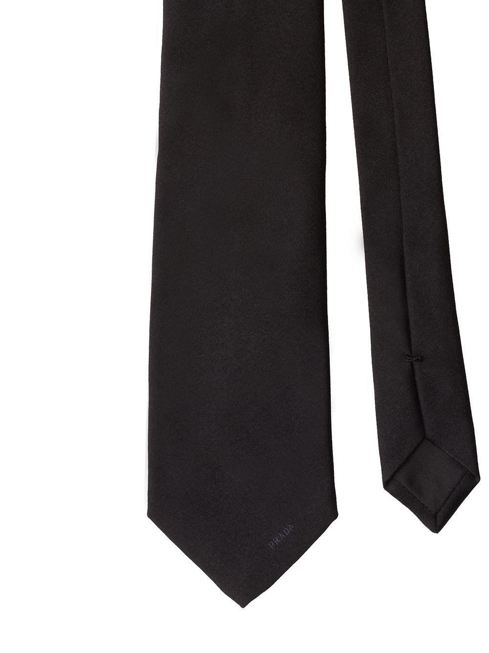 pointed satin tie by PRADA
