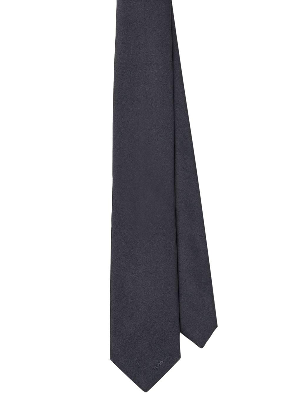 pointed satin tie by PRADA