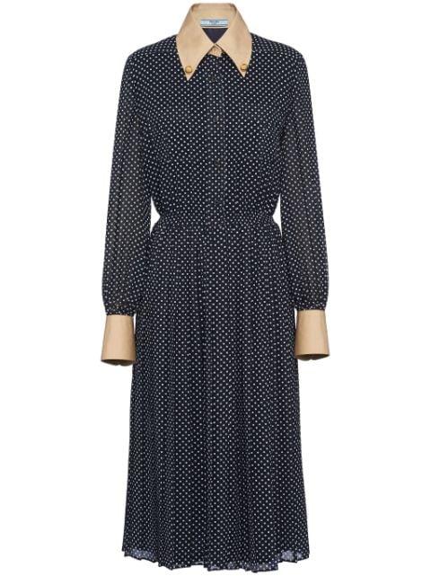 polka-dot georgette dress by PRADA