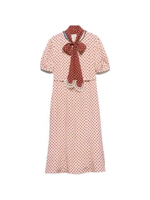 polka-dot marocain dress by PRADA