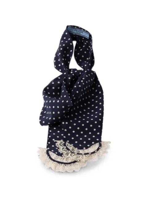 polka-dot marocain scarf by PRADA