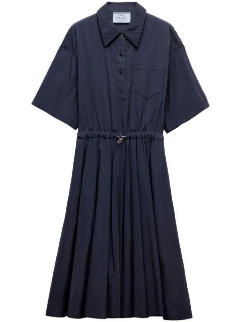 pongé short-sleeve midi dress by PRADA
