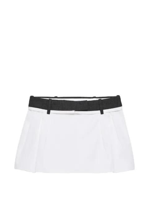 poplin and rush stitch miniskirt by PRADA