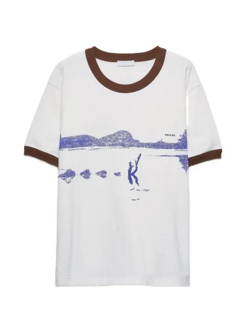 printed cotton T-shirt by PRADA