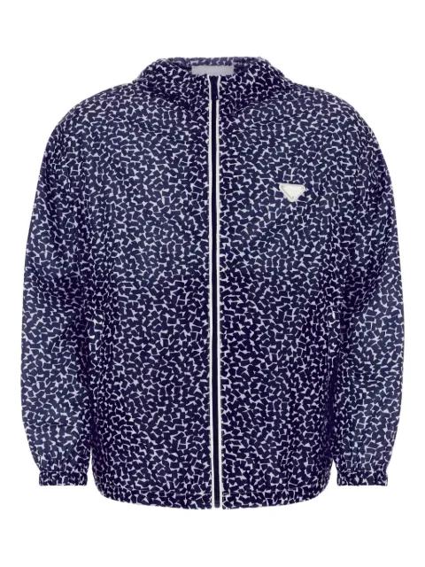 printed hoodied windbreaker by PRADA