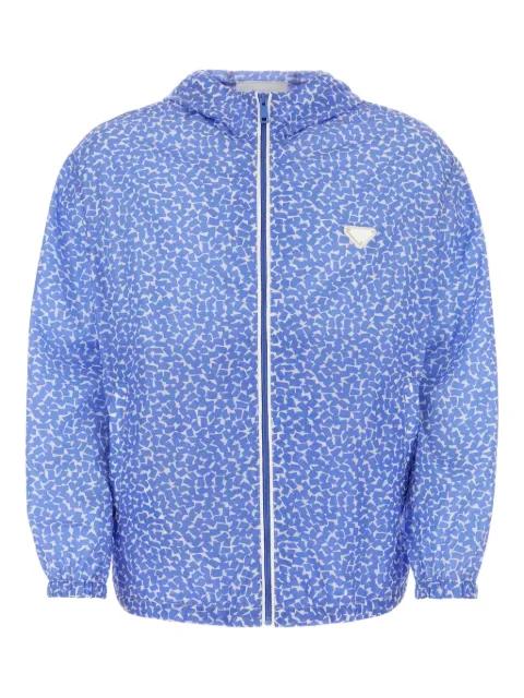 printed hoodied windbreaker by PRADA