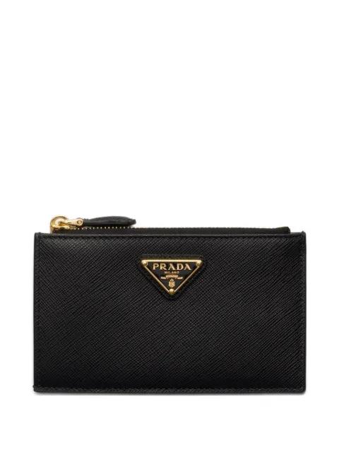 printed leather card holder by PRADA