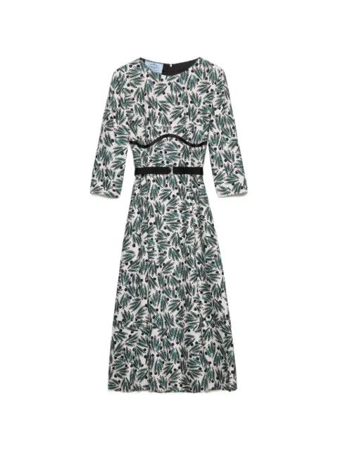 printed pongé dress by PRADA