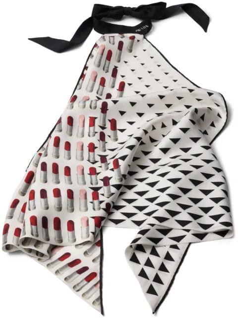 printed silk top by PRADA
