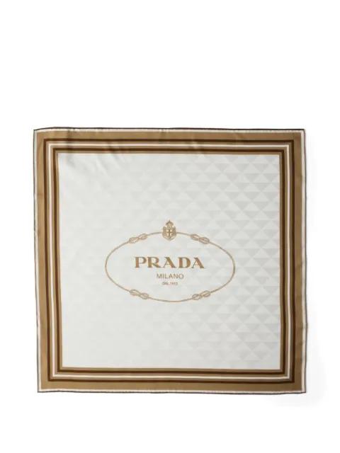 printed silk twill jacquard scarf 55 by PRADA