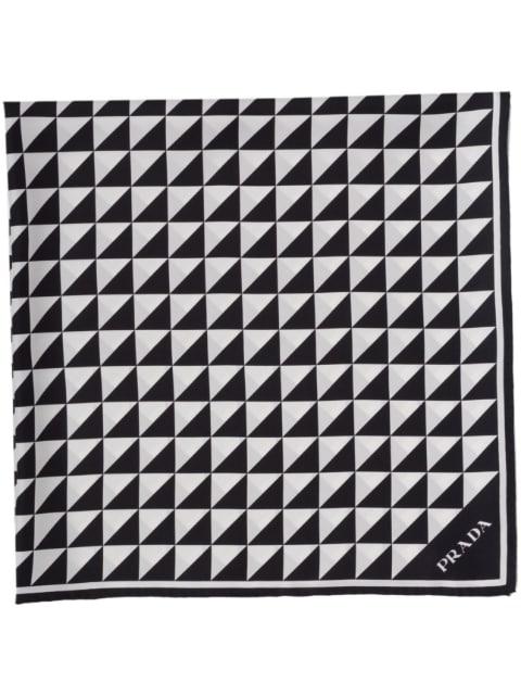 printed silk twill scarf by PRADA