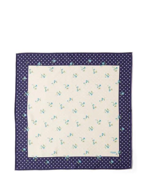 printed silk twill scarf 55 by PRADA