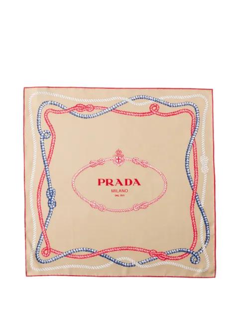 printed silk twill scarf 55 by PRADA