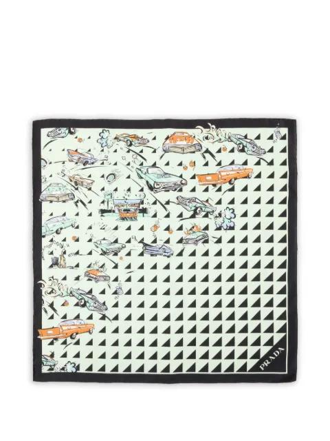 printed silk twill scarf 55 by PRADA