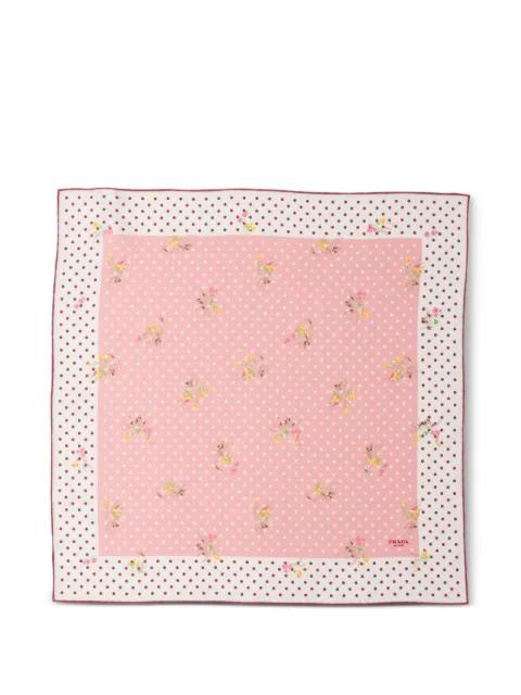 printed silk twill scarf 55 by PRADA