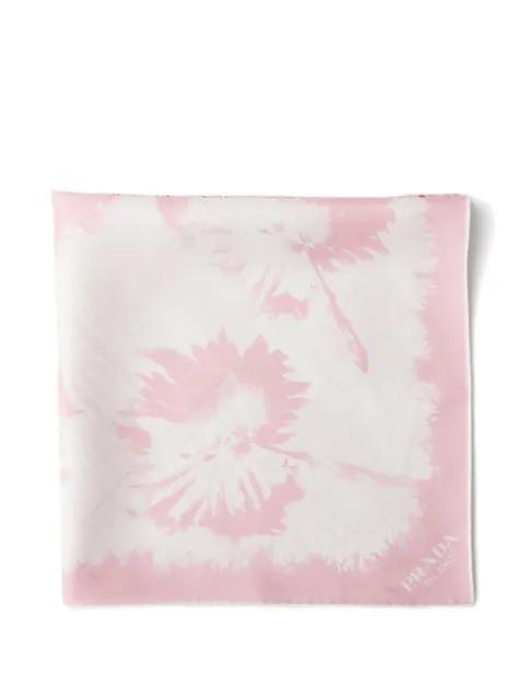 printed silk twill scarf by PRADA