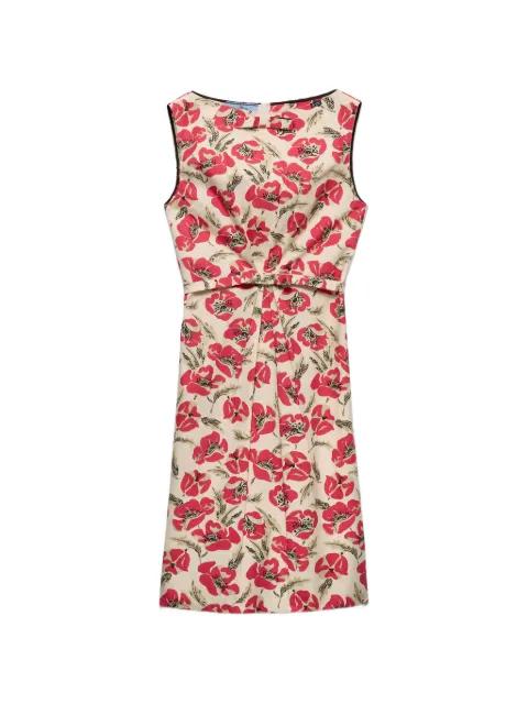 printed soft poplin dress by PRADA