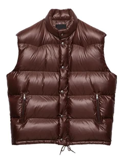 quilted stand-up collar gilet by PRADA