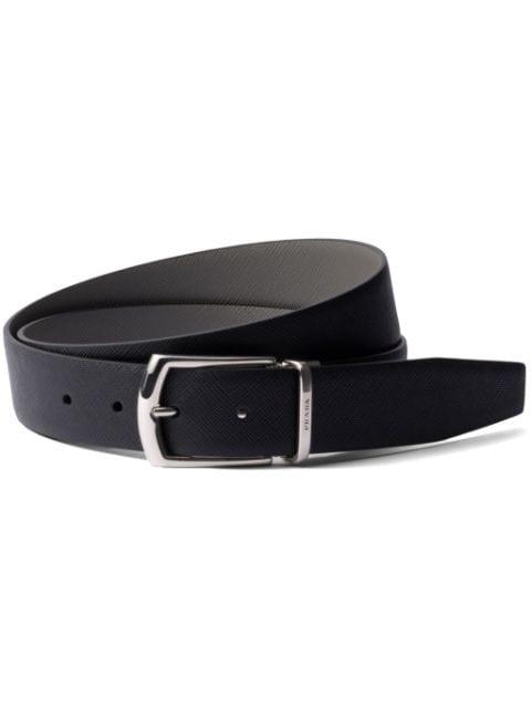 reversible Saffiano leather belt by PRADA