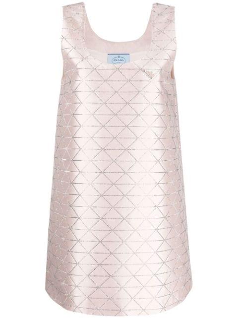 rhinestone triangle pattern dress by PRADA