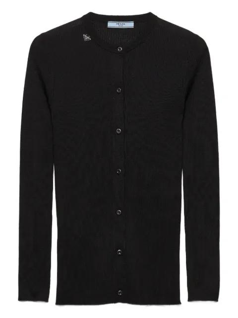 ribbed buttoned cardigan by PRADA