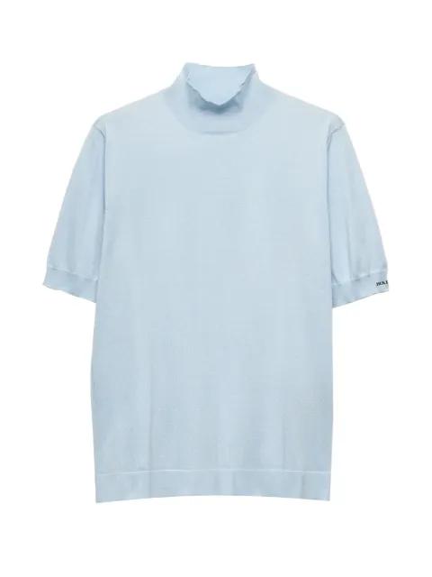 ribbed-knit mock-neck T-shirt by PRADA