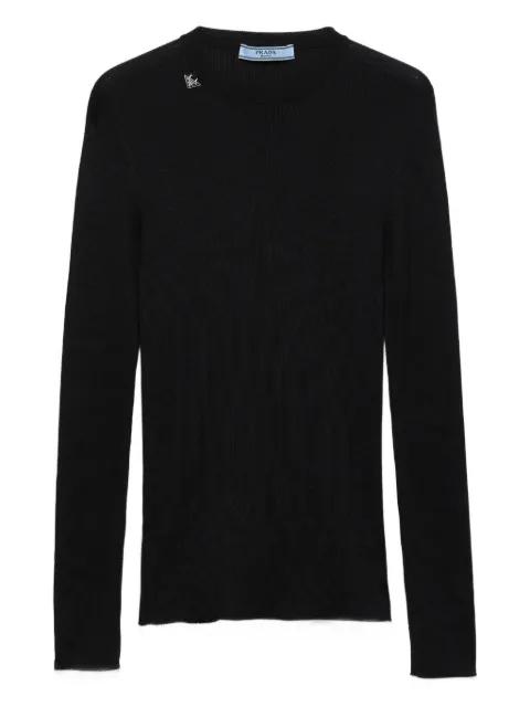 ribbed triangle-logo sweater by PRADA