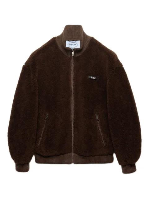 ribbed-trims logo-detail jacket by PRADA