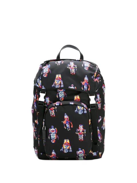 robot-print backpack by PRADA