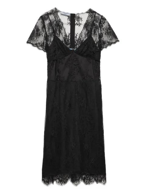scalloped lace midi dress by PRADA