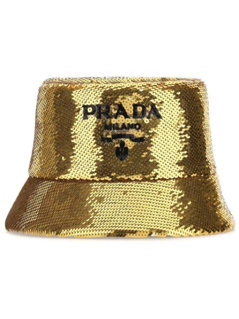 sequin-embellished bucket hat by PRADA