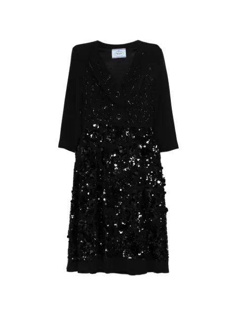 sequined V-neck dress by PRADA 