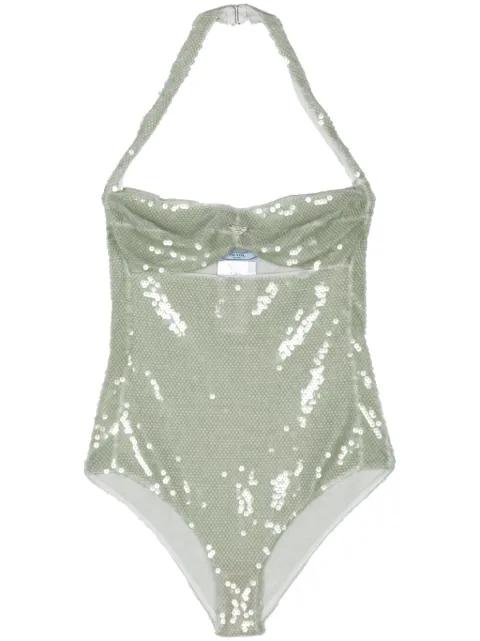 sequined tulle bodysuit by PRADA