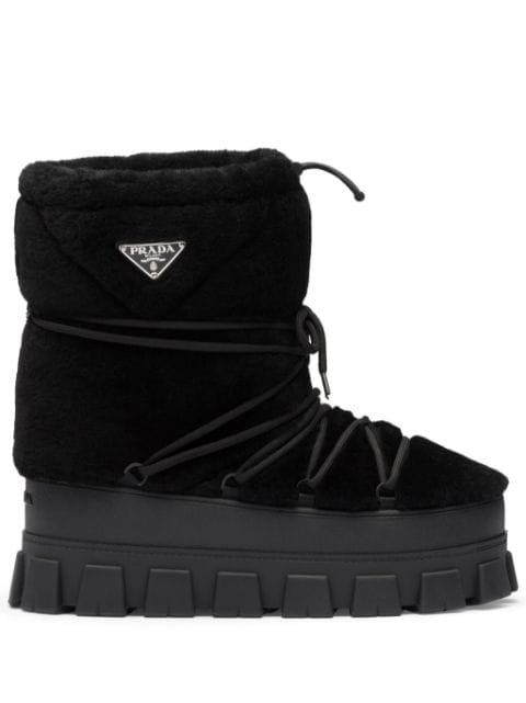 shearling après ski boots by PRADA