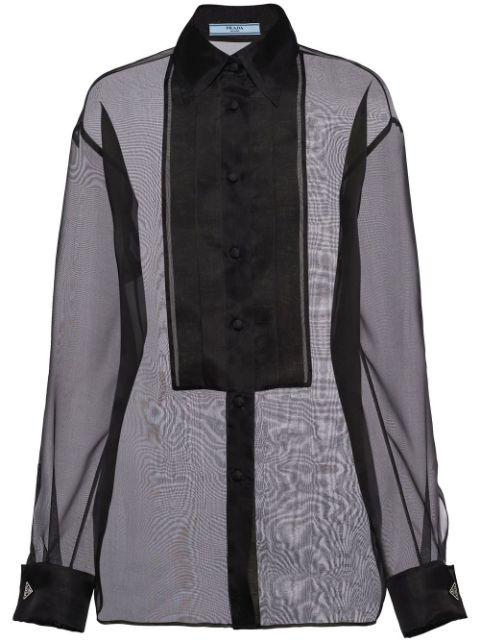 sheer organza shirt by PRADA