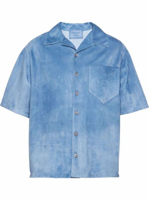 short-sleeve suede shirt by PRADA
