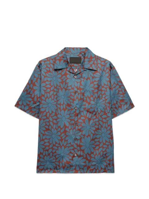 short-sleeved cotton-blend shirt by PRADA