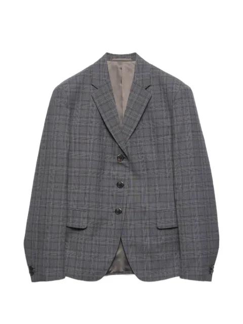 single-breasted Prince Of Wales checked wool jacket by PRADA