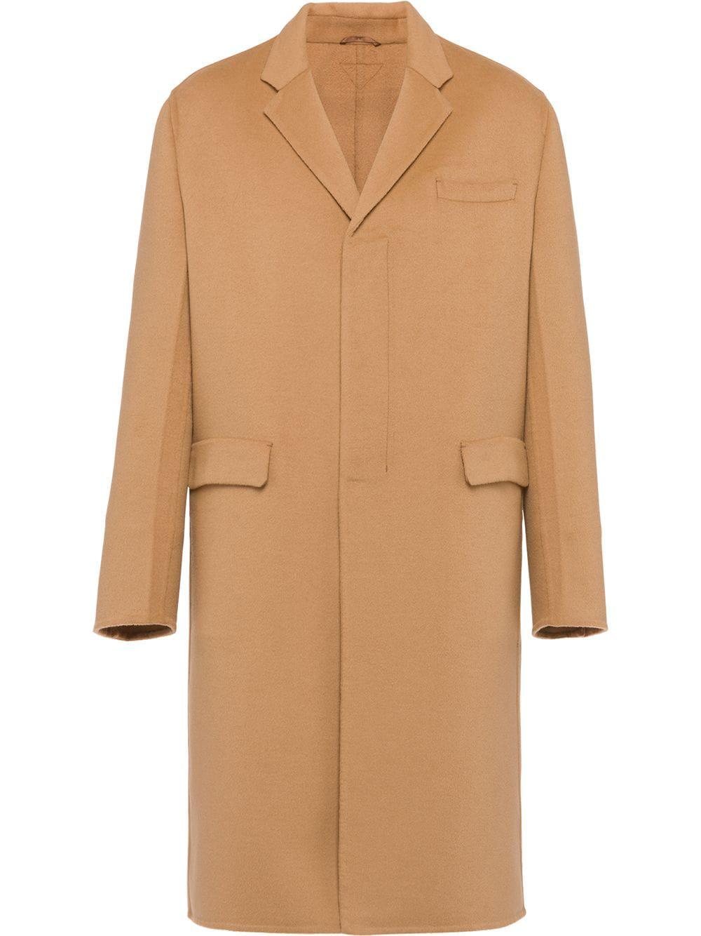 single-breasted cashmere coat by PRADA