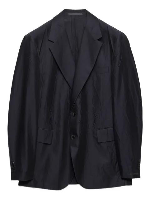 single-breasted cotton and silk jacket by PRADA