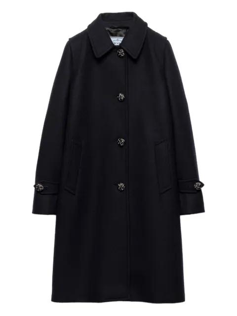 single-breasted double loden coat by PRADA