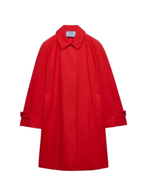 single-breasted gabardine coat by PRADA