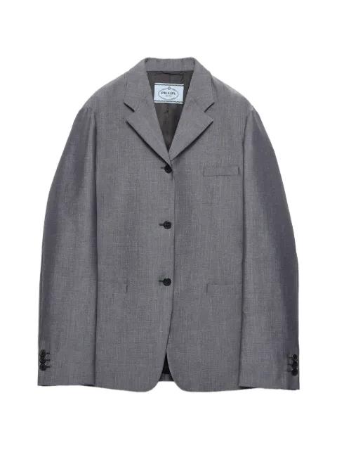single-breasted kid-mohair jacket by PRADA